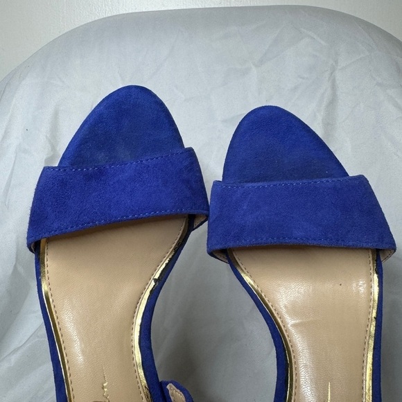 Jessica Simpson Blue Suede Mekos Strappy Heel Open Toe Sandals Size 7 - Picture 6 of 13